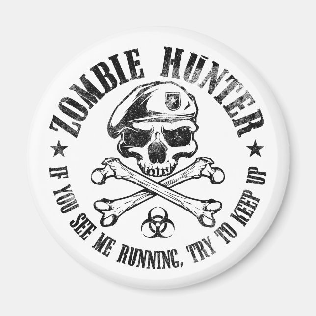 zombie hunter undead living dead magnet (Front)