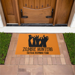 Zombie Hunters Tactical Response Team Halloween Doormat