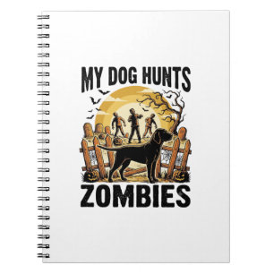 Zombie Hunting Dog Vintage Halloween Tee_1 Notebook