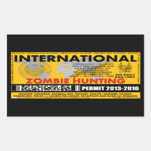 Zombie Hunting Permit International Sticker