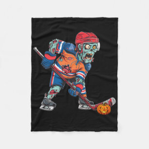 Zombie Ice Hockey Player Fun Halloween Costume Sca Fleece Blanket