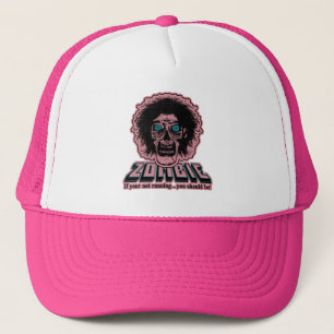 ZOMBIE If your not running you should be Blue Pink Trucker Hat