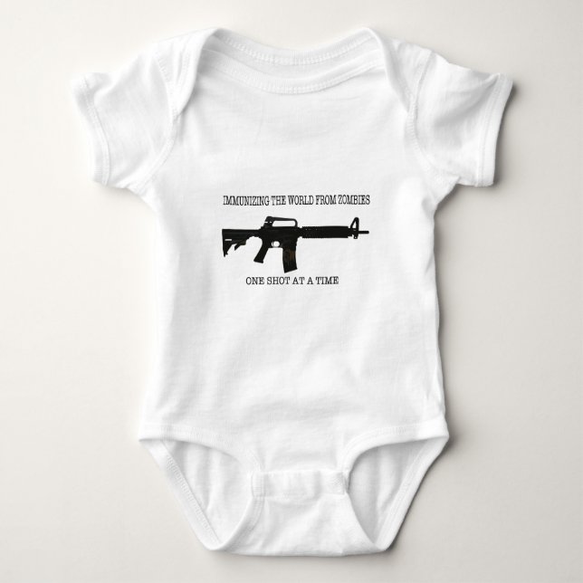 Zombie immunizations baby bodysuit (Front)