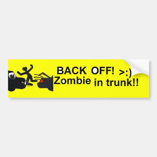 Zombie In Trunk Bumper Sticker (Front)