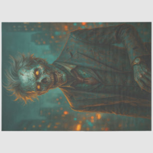 Zombie in Urban Dusk   Gothic Halloween Undead  Tissue Paper