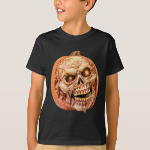 Zombie-Inspired Horror Pumpkin Funny Halloween  T-Shirt