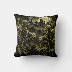 Zombie Invasion Halloween Costume Party Throw Pillow
