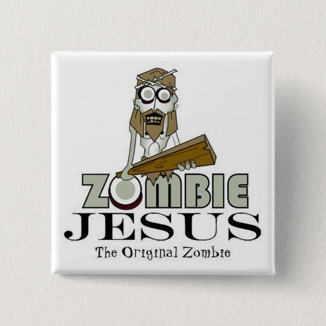 Zombie Jesus Square Button (Front)