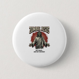 Zombie Jesus Vintage Engraving Funny Shirt Design_ 2 Inch Round Button