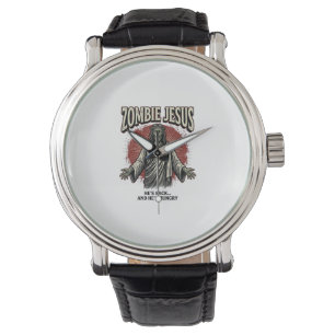 Zombie Jesus Vintage Engraving Funny Shirt Design_ Watch