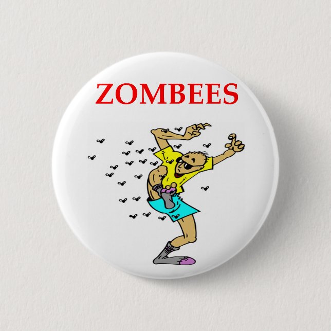 zombie joke 2 inch round button (Front)