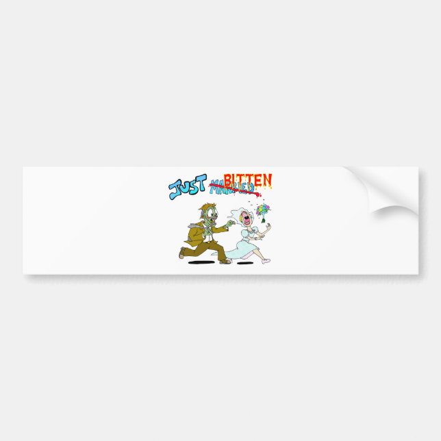 Zombie Just Married Bumper Sticker (Front)