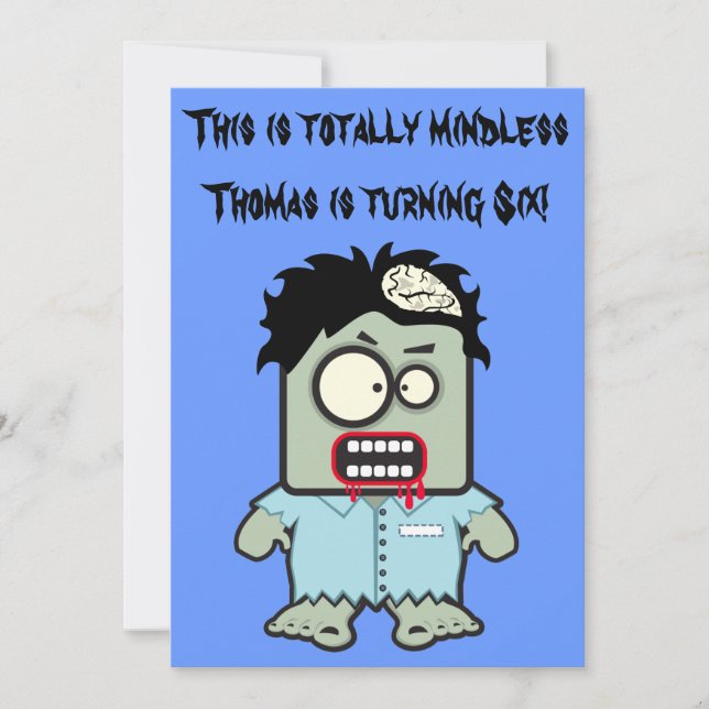 Zombie Kids Halloween Birthday Party Invitation (Front)