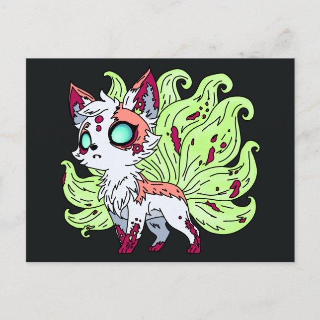 Zombie Kitsune Postcard (Front)
