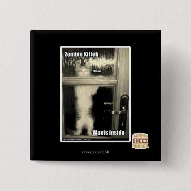Zombie Kitteh 2 Inch Square Button (Front)