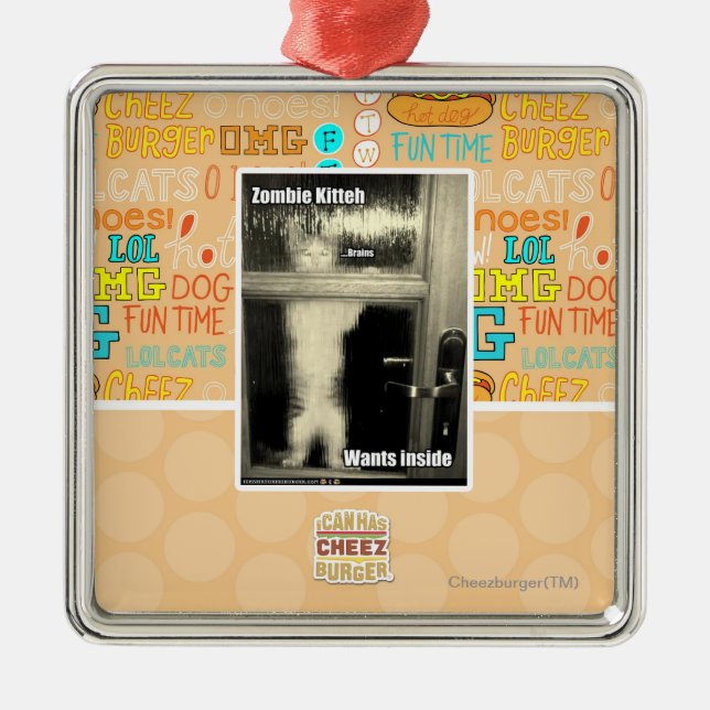 Zombie Kitteh Metal Ornament (Front)