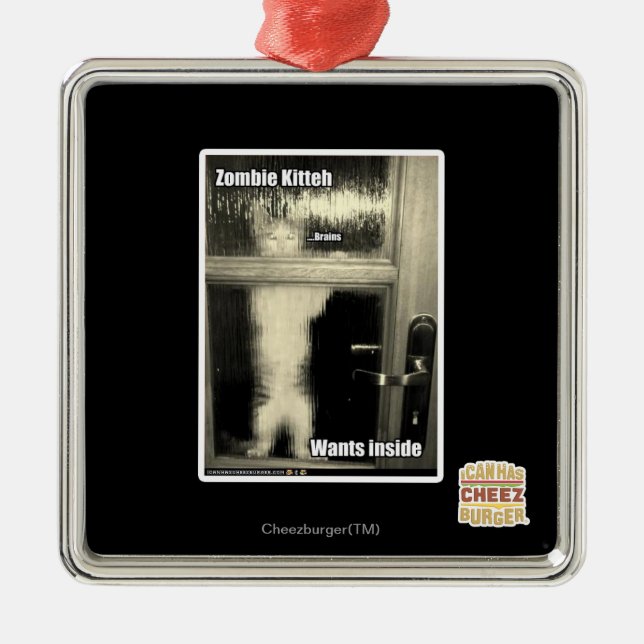 Zombie Kitteh Metal Ornament (Front)