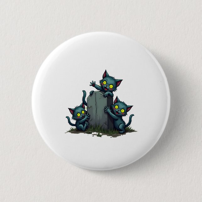 Zombie Kitten Uprising 2 Inch Round Button (Front)