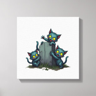 Zombie Kitten Uprising Canvas Print