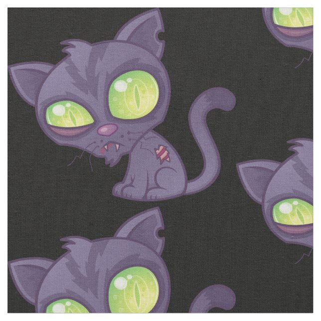 Zombie Kitty Fabric (Close Up)