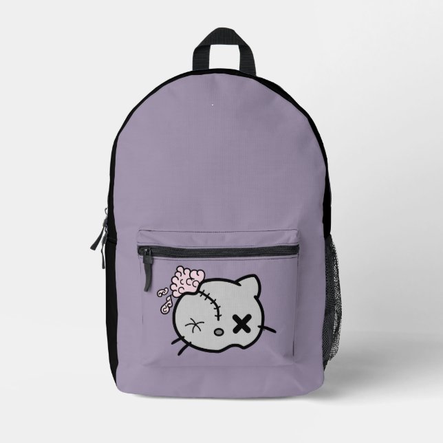 Zombie Kitty Printed Backpack (Front)
