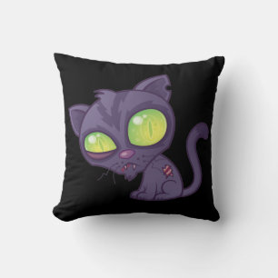 Zombie Kitty Throw Pillow