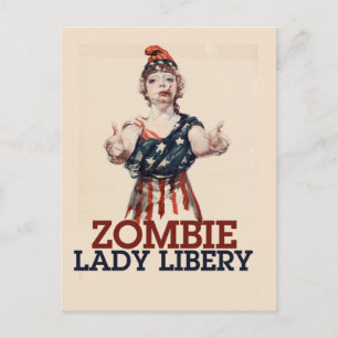Zombie Lady Liberty Postcard