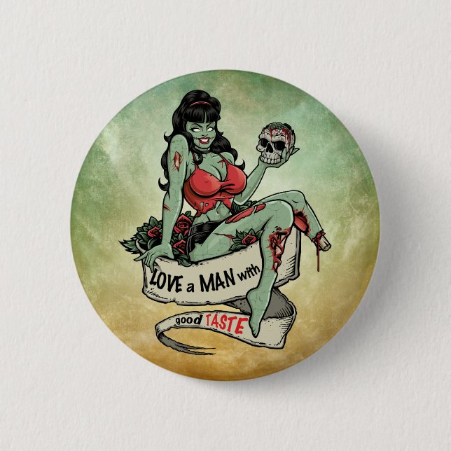 Zombie Love 2 Inch Round Button (Front)