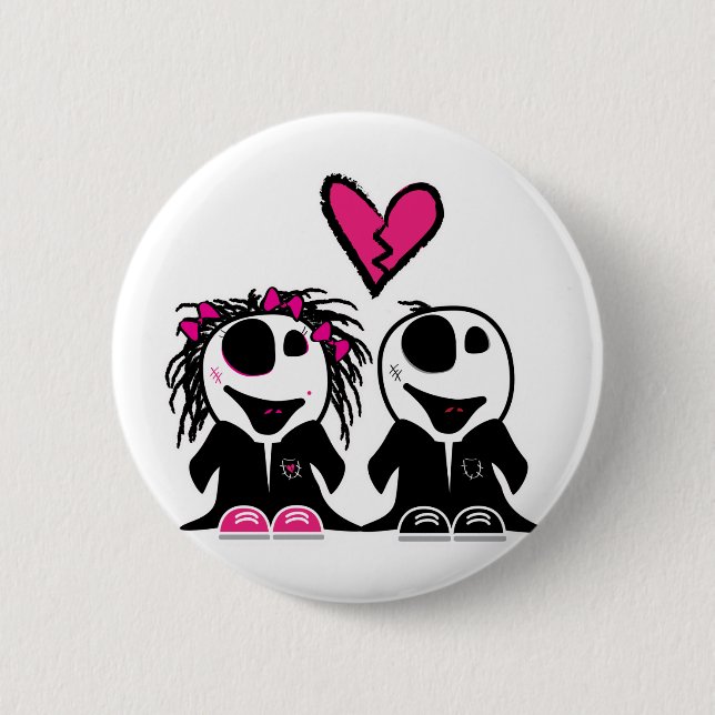 ZOMBIE LOVE 2 INCH ROUND BUTTON (Front)