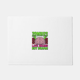 Zombie Love Brains Not Drama Vintage Horror Design Doormat