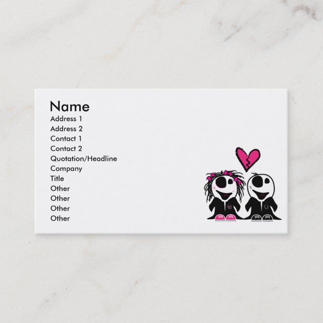 ZOMBIE LOVE BUSINESS CARD (Front)