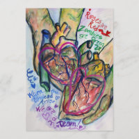 Zombie Love Poem Art Painting Invitations