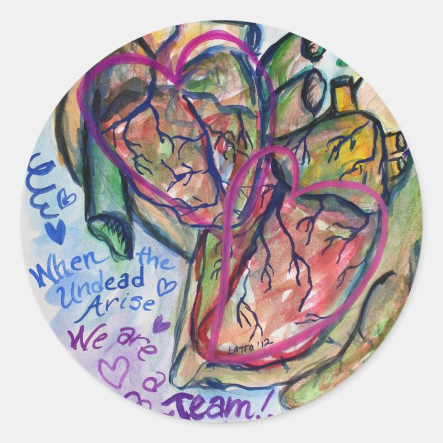 Zombie Love Poem Custom Label Stickers (Front)