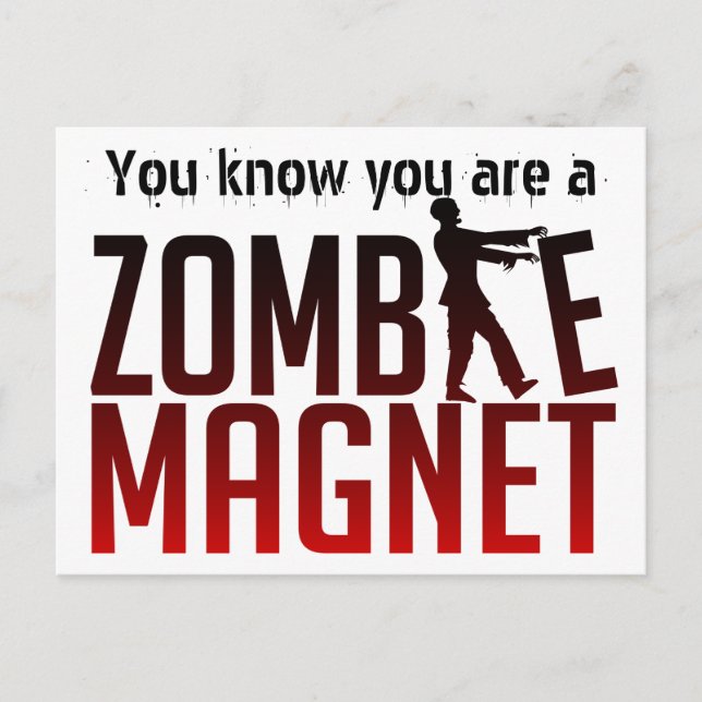 ZOMBIE MAGNET postcard, customize Postcard (Front)
