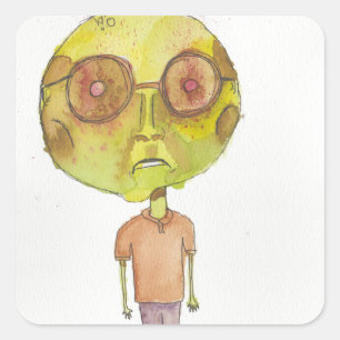 Zombie Man Square Sticker