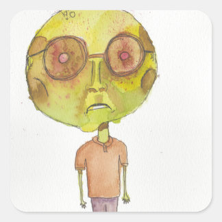 Zombie Man Square Sticker