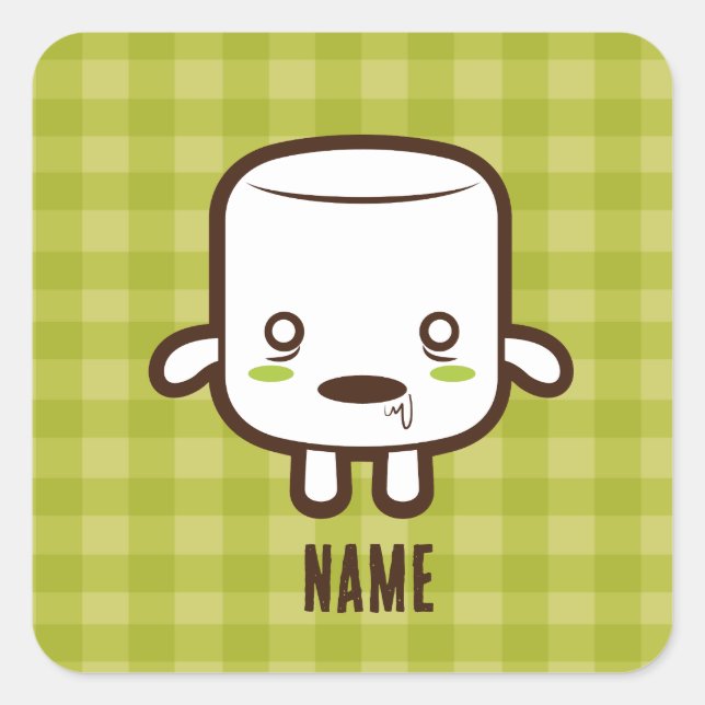 Zombie Marshmallow Halloween Square Sticker (Front)