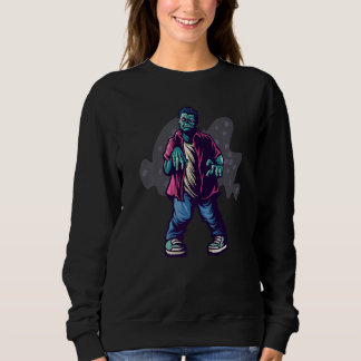 Zombie matching couples family Halloween costume 2 Sweatshirt