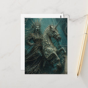 Zombie Mermaid on a Seahorse Unicorn Postcard