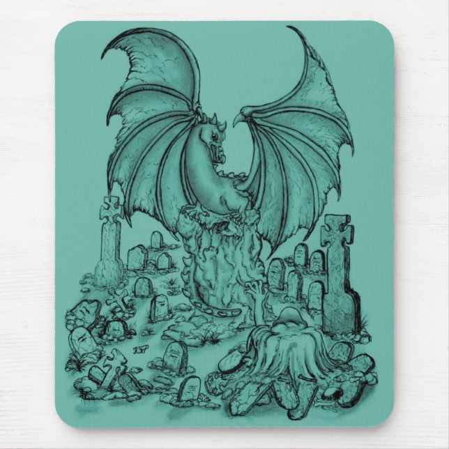Zombie mit Drache Mouse Pad (Front)