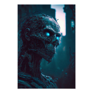 Zombie mit glühenden Augen Design Photo Print