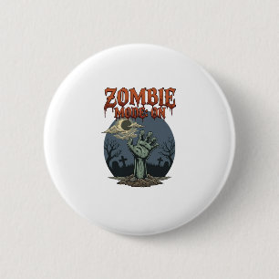 Zombie Mode Halloween Hand Moon Graveyard_1 2 Inch Round Button