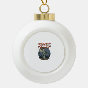 Zombie Mode Halloween Hand Moon Graveyard_1 Ceramic Ball Christmas Ornament