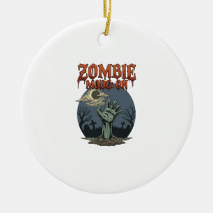 Zombie Mode Halloween Hand Moon Graveyard_1 Ceramic Ornament