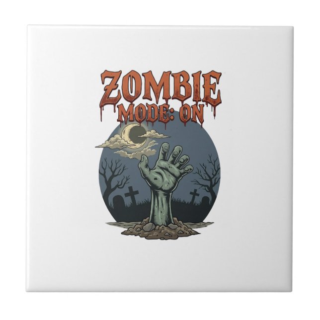 Zombie Mode Halloween Hand Moon Graveyard_1 Tile (Front)