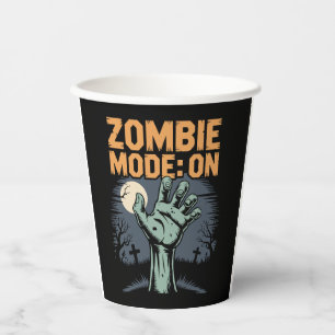 Zombie Mode On Scary Halloween T shirt Paper Cups
