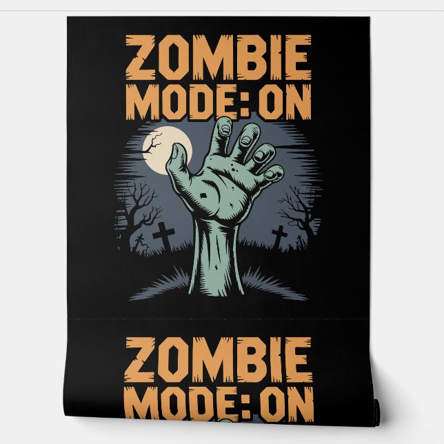 Zombie Mode On Scary Halloween T shirt Wallpaper (Unrolling)