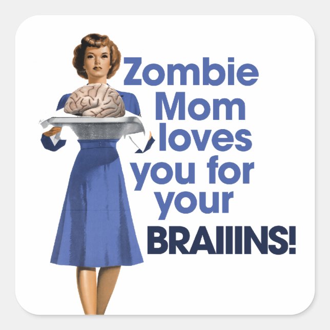 Zombie Mom Square Sticker (Front)
