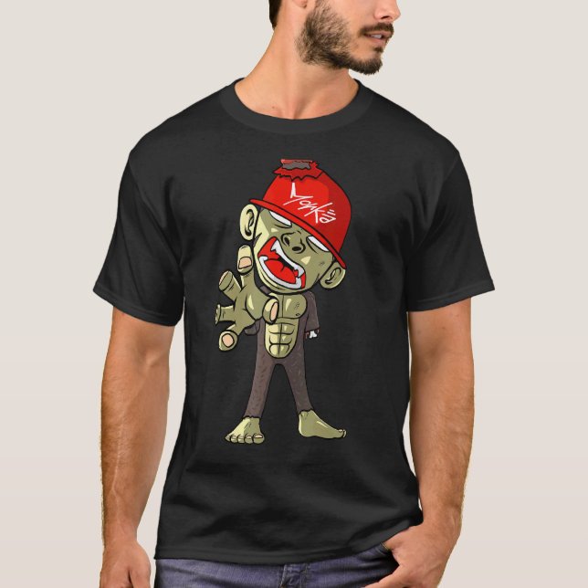 Zombie Monkey Horror Scary Halloween T-Shirt (Front)