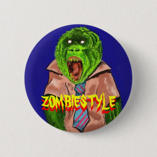 zombie monkey, ZOMBIESTYLE, ZOMBIESTYLE 2 Inch Round Button